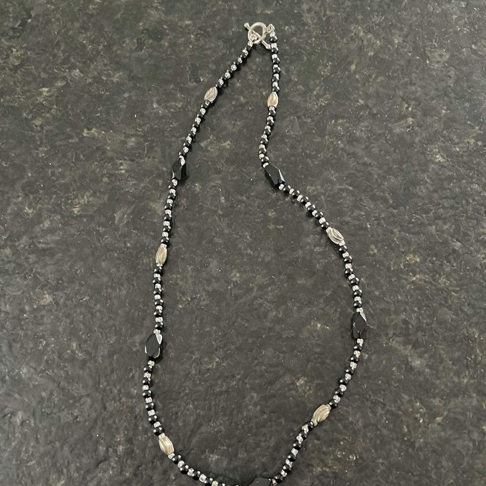 Black bead necklace
